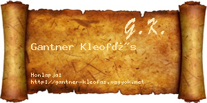 Gantner Kleofás névjegykártya